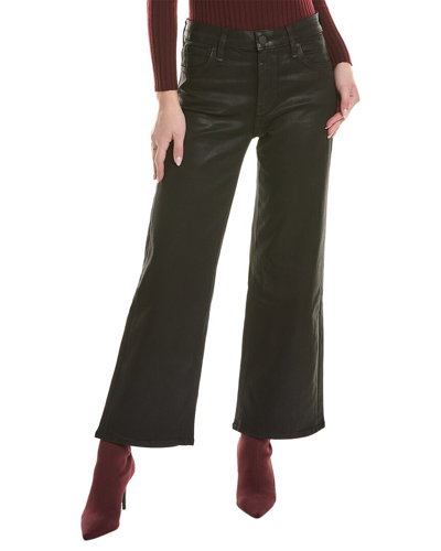 Shop Hudson Jeans Rosie High-rise Coated Black Wide Leg Ankle Jean