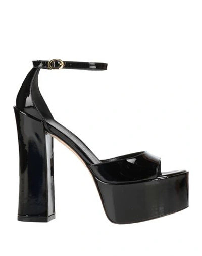 Stuart Weitzman Woman Sandals Black Size 6.5 Soft Leather