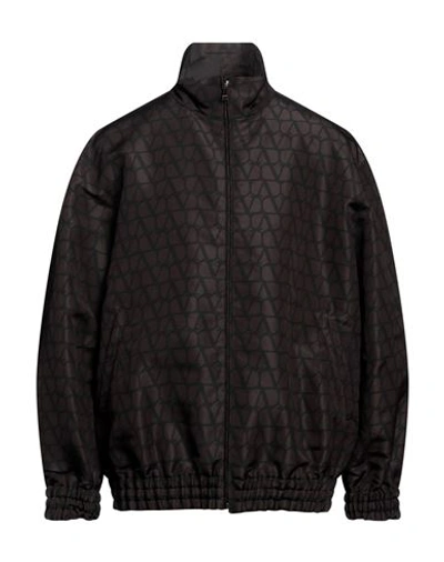 Shop Valentino Garavani Man Jacket Dark Brown Size 40 Silk