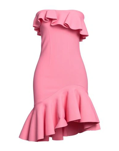 Shop Alexander Mcqueen Woman Mini Dress Pink Size M Viscose, Polyamide, Polyester, Elastane