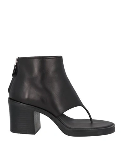 Shop Miu Miu Woman Thong Sandal Black Size 8 Soft Leather