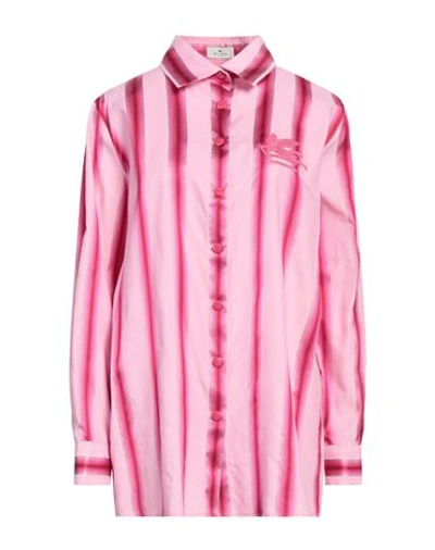 Shop Etro Woman Shirt Pink Size 6 Cotton, Viscose, Silk