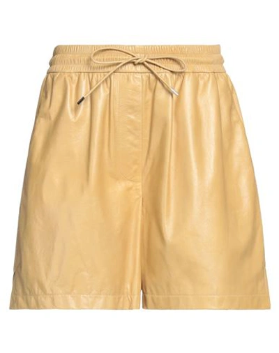 Shop Loewe Woman Shorts & Bermuda Shorts Sand Size M Lambskin In Beige