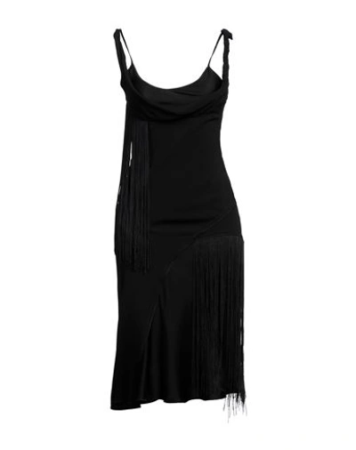 Shop Victoria Beckham Woman Midi Dress Black Size 6 Acetate, Viscose