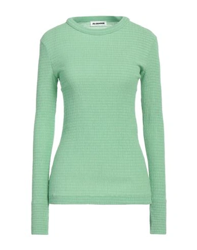 Shop Jil Sander Woman T-shirt Green Size 2 Polyester, Cotton, Elastane