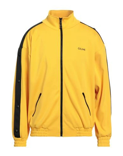 Shop Celine Man Sweatshirt Yellow Size Xl Polyester