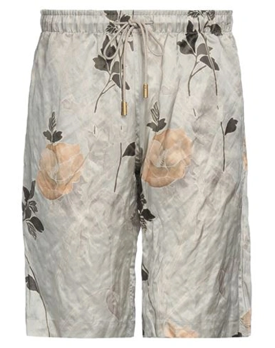 Shop Etro Man Shorts & Bermuda Shorts Light Grey Size L Viscose, Cotton, Metallic Fiber