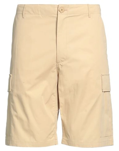 Kenzo Logo-patch Knee-length Cargo Shorts In Beige