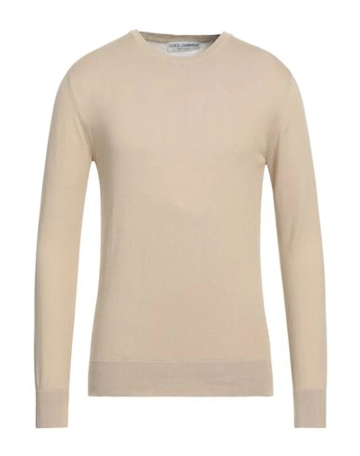Shop Dolce & Gabbana Man Sweater Beige Size 44 Cotton