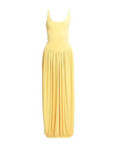 Shop Lanvin Woman Maxi Dress Yellow Size 8 Acetate, Polyamide