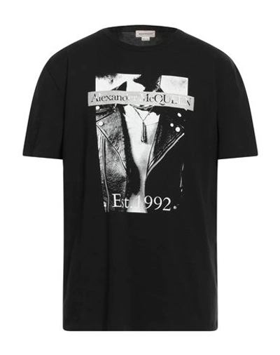 Shop Alexander Mcqueen Man T-shirt Black Size M Cotton