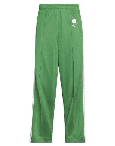 Shop Kenzo Man Pants Green Size L Polyester, Viscose, Elastane