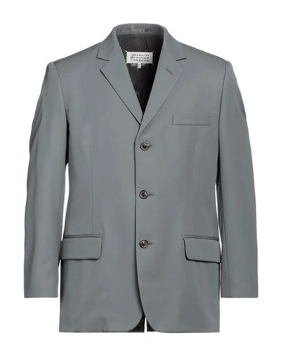 Shop Maison Margiela Man Blazer Grey Size 40 Virgin Wool
