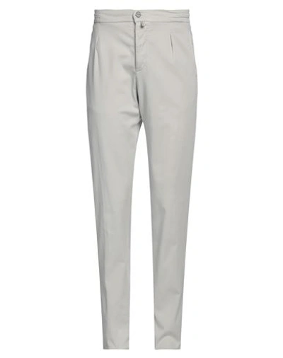 Shop Kiton Man Pants Light Grey Size 32 Lyocell, Elastane