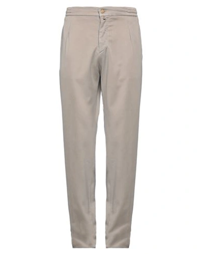 Shop Kiton Man Pants Dove Grey Size 40 Lyocell, Elastane