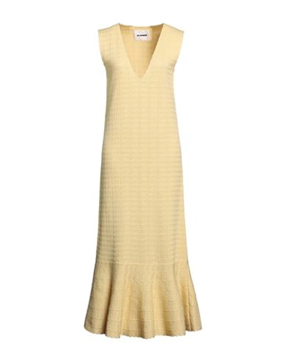 Shop Jil Sander Woman Maxi Dress Yellow Size 4 Cotton, Viscose