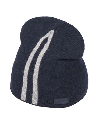 Shop Paolo Pecora Toddler Boy Hat Midnight Blue Size 4 Merino Wool, Viscose, Polyamide, Cashmere