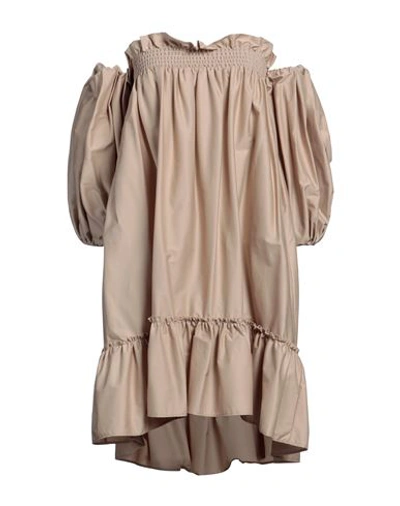 Shop Jijil Woman Mini Dress Sand Size 4 Cotton, Polyamide, Elastane In Beige