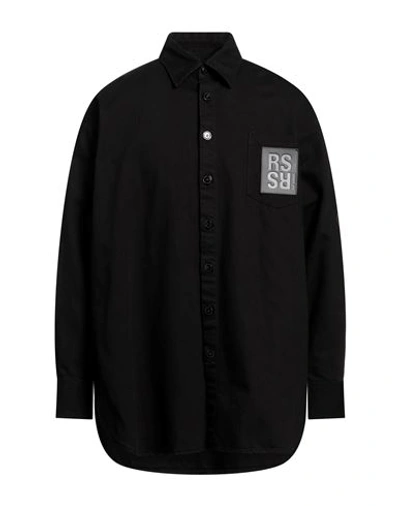 Shop Raf Simons Man Denim Shirt Black Size L Cotton