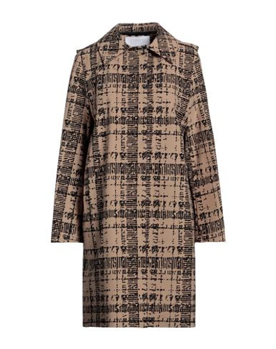Shop Harris Wharf London Woman Overcoat & Trench Coat Camel Size 10 Polyester In Beige