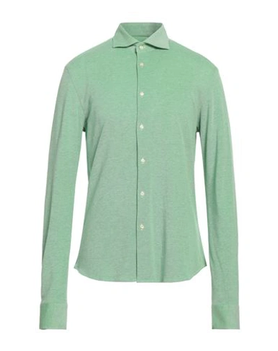 Shop Rossopuro Man Shirt Green Size 16 Cotton
