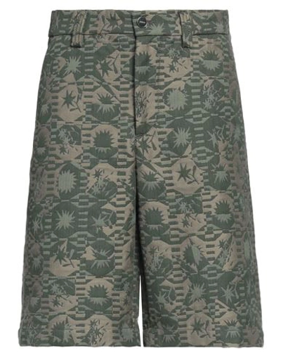 Shop Jacquemus Man Shorts & Bermuda Shorts Military Green Size 34 Cotton, Polyester
