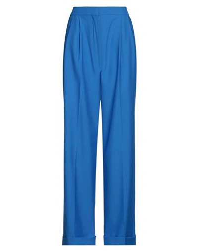 Shop Alexander Mcqueen Woman Pants Blue Size 10 Wool