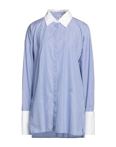 Shop Loewe Woman Shirt Azure Size 8 Cotton In Blue