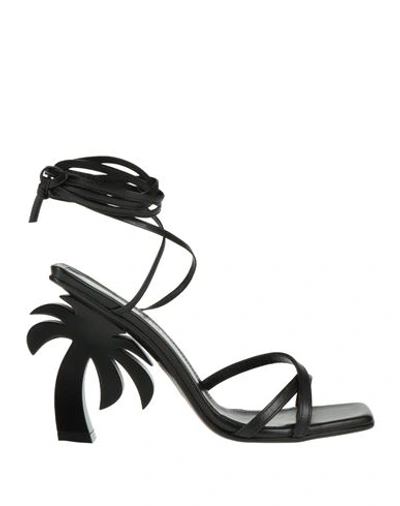 Shop Palm Angels Woman Sandals Black Size 7 Soft Leather