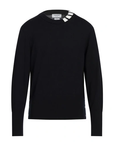 Shop Thom Browne Man Sweater Midnight Blue Size 4 Merino Wool