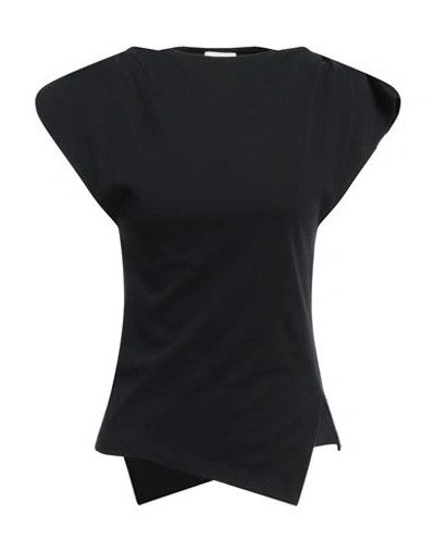 Isabel Marant Sebani Asymmetric Cotton-jersey T-shirt In Black