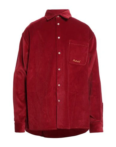 Shop Marni Man Shirt Red Size 40 Cotton