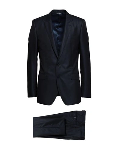Shop Dolce & Gabbana Man Suit Midnight Blue Size 40 Virgin Wool, Silk