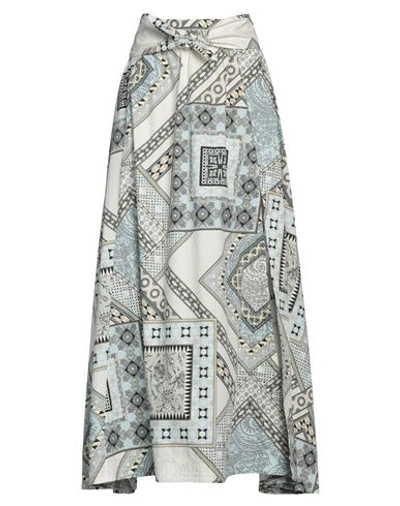 Shop Etro Woman Maxi Skirt White Size 12 Cotton