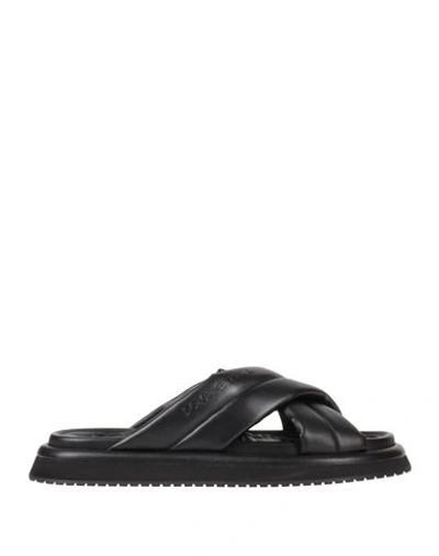Dolce & Gabbana Men Nappa Effect Fabric Sandal In Black