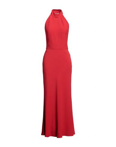 Shop Alexander Mcqueen Woman Maxi Dress Red Size 8 Viscose, Acetate