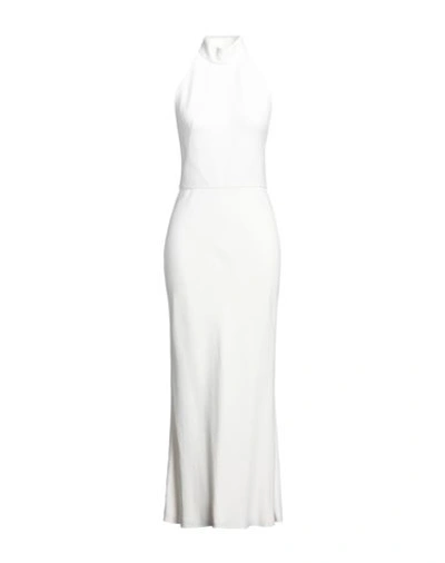 Shop Alexander Mcqueen Woman Maxi Dress Off White Size 6 Viscose, Acetate