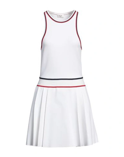 Shop Celine Woman Mini Dress White Size M Viscose, Polyester