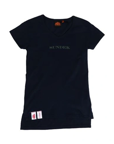 Sundek Toddler Girl T-shirt Navy Blue Size 6 Cotton In Navy Blue