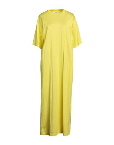 Shop Jucca Woman Maxi Dress Yellow Size M Cotton