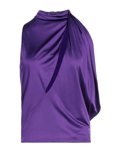 Shop Versace Woman Top Purple Size 6 Viscose