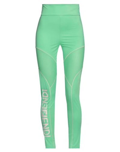 Shop Fendi Woman Leggings Light Green Size M Polyamide, Elastane