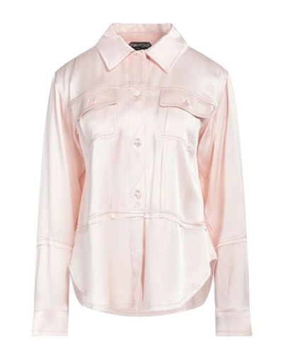 Shop Tom Ford Woman Shirt Light Pink Size 2 Acetate, Viscose