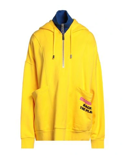 Shop Dsquared2 Woman Sweatshirt Yellow Size Xs Cotton
