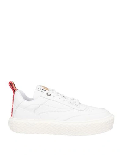 Shop Lanvin Man Sneakers White Size 9 Calfskin
