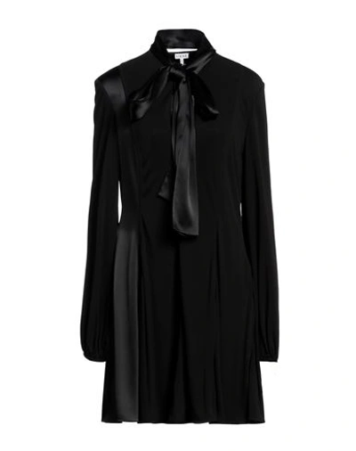 Shop Loewe Woman Mini Dress Black Size 8 Viscose, Triacetate, Polyester