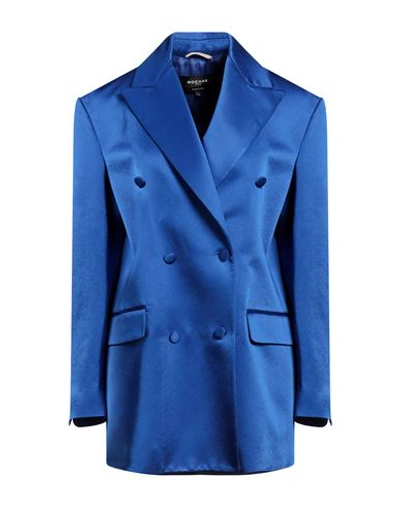 Shop Rochas Woman Blazer Bright Blue Size 6 Acetate, Viscose