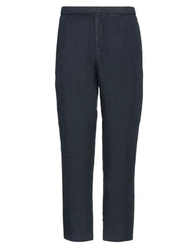 Shop Boglioli Man Pants Navy Blue Size 38 Linen