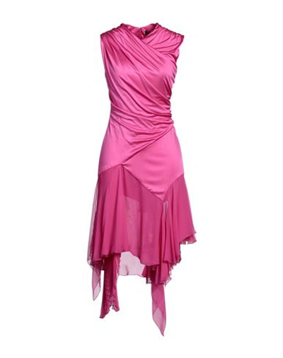 Shop Versace Woman Mini Dress Fuchsia Size 6 Viscose, Silk In Pink