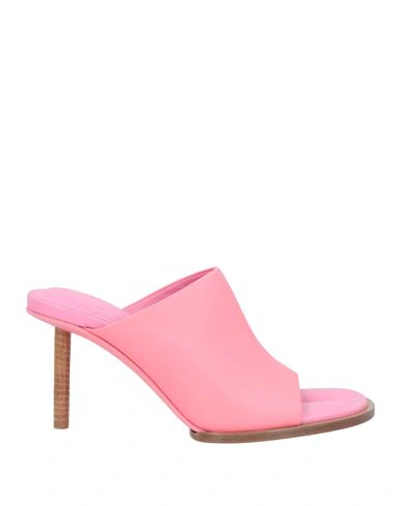 Shop Jacquemus Woman Sandals Pink Size 8 Soft Leather